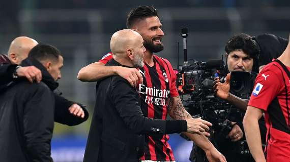 Pioli e quello scatto verso Giroud dopo il 2-1 all'Inter: "Ci ho messo un po' ad arrivare..."