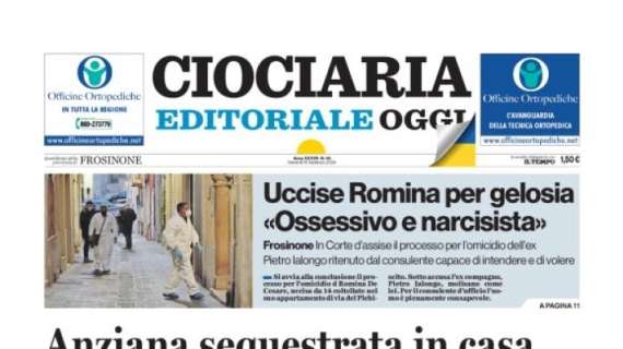 L'apertura di Ciociaria Oggi recita così: "Frosinone, i numeri fanno ben sperare"
