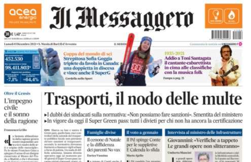 Il Messaggero: "Immobile rilancia la Lazio con una doppietta"