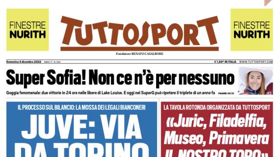 L'apertura di Tuttosport sul processo sul bilancio: "Juve via da Torino: ecco perché"