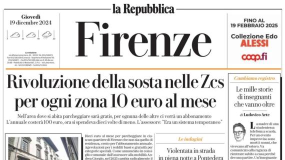 La Repubblica di Firenze titola sul match di Conference dei viola: "Col Vitoria ultimo sforzo"