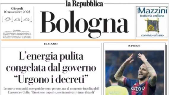 Repubblica (Bologna): "Il Bologna sogna poco: l'Inter lo ribalta subito, a San Siro piovono gol"