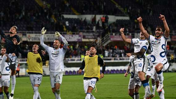 FOTO - La festa dell'Inter al Franchi dopo il 3-1 in rimonta rifilato alla Fiorentina