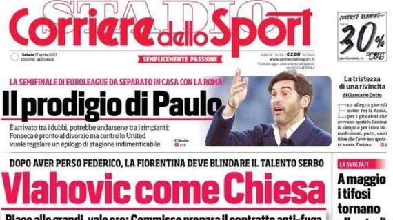 L'apertura del Corriere dello Sport: "Vlahovic come Chiesa"