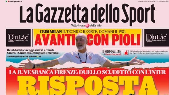 La Gazzetta dello Sport in apertura sulla vittoria della Juve: "Risposta al Max"