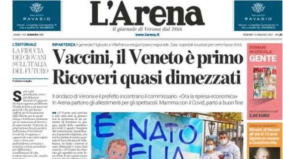 L'Arena in apertura: "Setti indagato, ma lui si difende: 'Mai sottratto somme all'Hellas'"