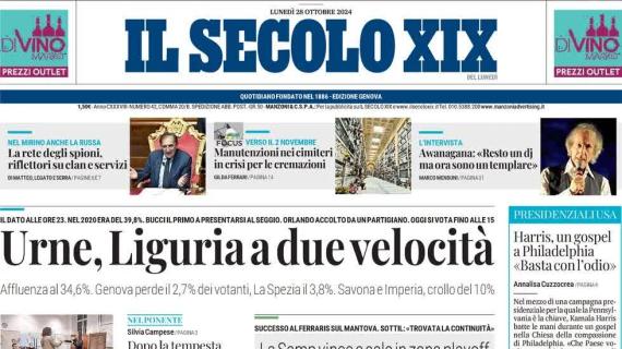 Il Secolo XIX in prima pagina: "Genoa spuntato, la Lazio vince 3-0 all'Olimpico"