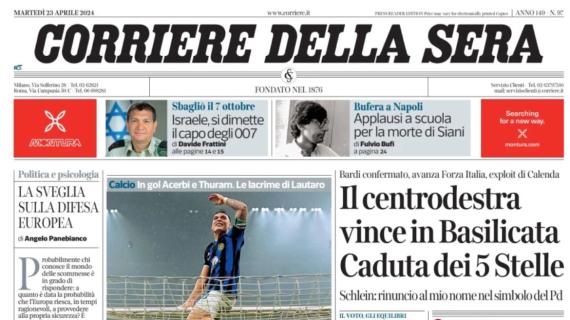 Il Corriere della Sera titola sull'Inter: “Scudetto e seconda stella”