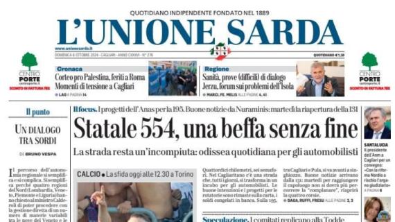 L'Unione Sarda in apertura: "Juve-Cagliari, pensiero stupendo"