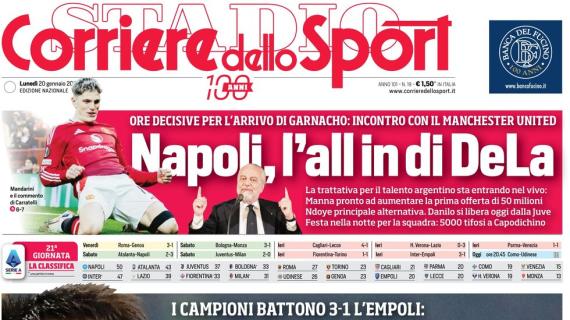 Il Corriere dello Sport in prima pagina dopo il 3-1 all'Empoli: "L'ombra dell'Inter"