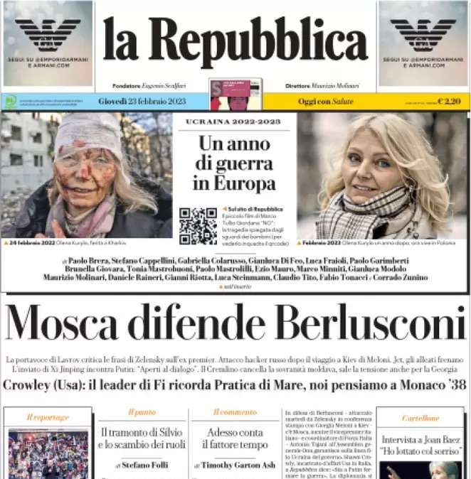 La Repubblica questa mattina in prima pagina: “Ottavi di Champions, Lukaku salva l’Inter”