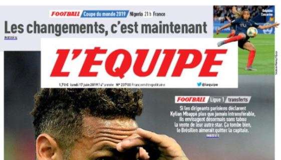 Paris Saint-Germain, L'Equipe su Neymar: "Il canto d'addio"