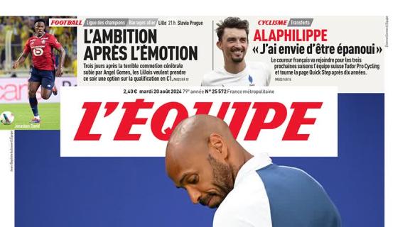 L'Équipe in prima pagina: "Henry lascia la Francia Under 21 dopo le Olimpiadi"