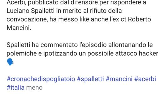 Spalletti sui like di Mancini: "Gli avranno rubato il telefono..." L'ex ct se la ride