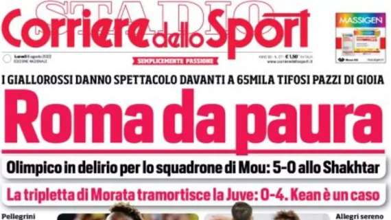 L'apertura del Corriere dello Sport sui giallorossi di Mou: "Roma da paura"