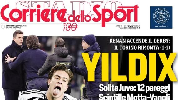 Altra frenata bianconera, la prima pagina del Corriere dello Sport: "Yildix, solita Juve"