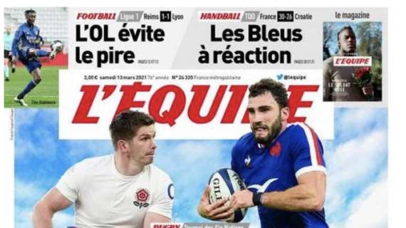 L'Equipe: "L'Olympique Lione evita il peggio: pareggio in extremis a Reims"