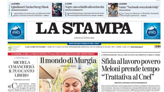 La prima pagina de La Stampa: "Toro, adesso la Coppa Italia: occhi puntati su Bellanova"