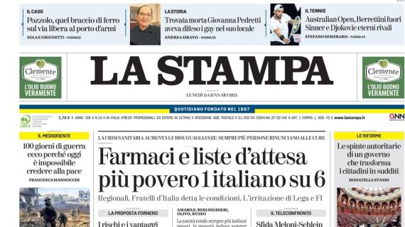 La Stampa: "Il Milan strapazza la Roma: giallorossi con le spalle al Mouro"