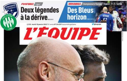 L'Equipe in prima pagina su Bordeaux e Saint-Etienne: "Due leggende alla deriva"