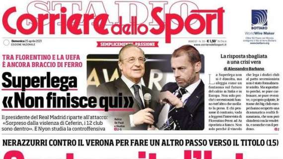 L'apertura del Corriere dello Sport: "Conte agita l'Inter"