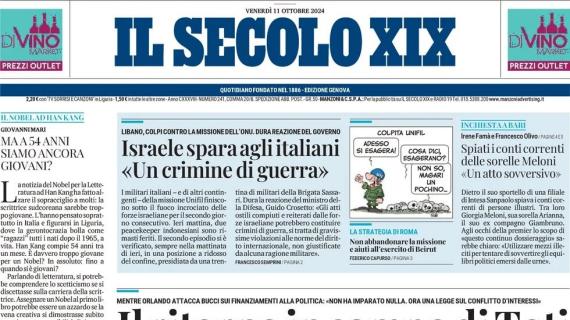 L'apertura de Il Secolo XIX è sul Genoa: "Balotelli sì o no: genoani divisi su Supermario"