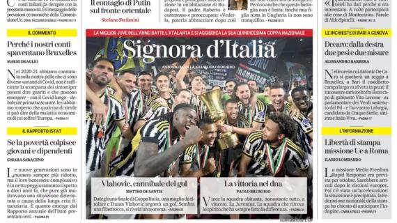 La Juventus conquista la 15ª Coppa Italia della sua storia. La Stampa: “Signora d’Italia”