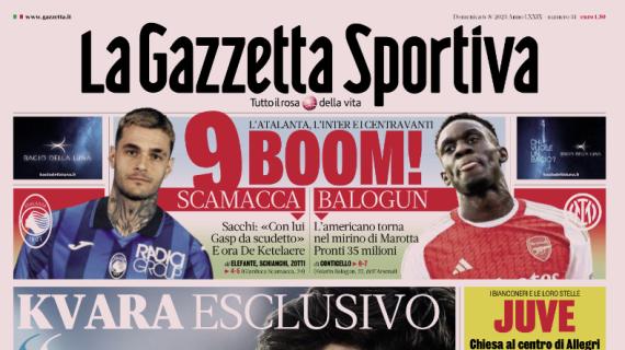 L'apertura della Gazzetta dello Sport con l'intervista a Kvara: "Napoli, ce lo teniamo noi"