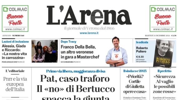 L'Arena: "Impresa Hellas a Bologna: tre punti d'oro per i gialloblu"