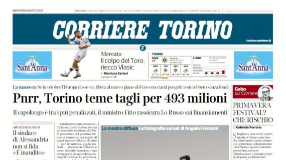 Il Corriere di Torino oggi così in prima pagina: "Il colpo del Toro: riecco Vlasic"