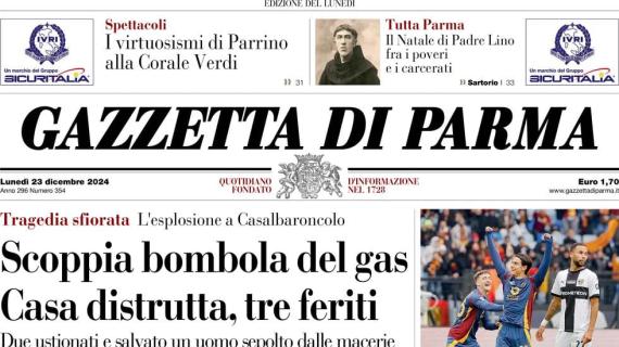 Gazzetta di Parma: "Sempre peggio. Il Parma decimato prende 5 gol dalla Roma"