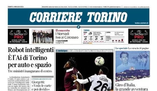 Corriere Torino: "Più Toro che Bologna ma finisce 0-0. Oggi squadra al 75° di Superga"