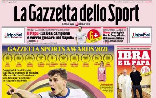 L'apertura de La Gazzetta dello Sport: "Barella vede due stelle"