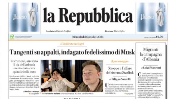 La Repubblica così in prima pagina: "Accusa di stupro, Mbappé: fake news"