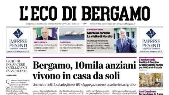 L'Eco di Bergamo: "Juve-Atalanta 0-0. De Ketelaere e Singo in arrivo a giorni"