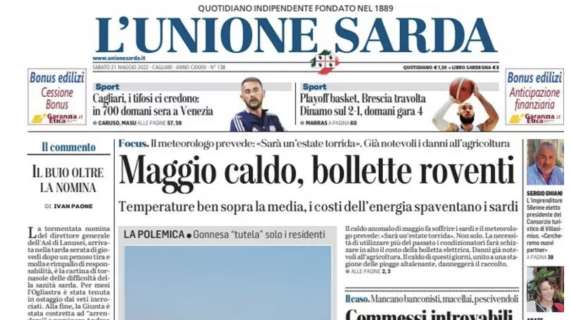 L'Unione Sarda: "Cagliari, i tifosi ci credono: in 700 domani sera a Venezia"