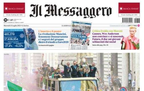 L'apertura de Il Messaggero sulla Nazionale: "I fratelli d'Italia"