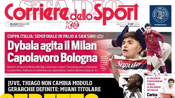 L'apertura del Corriere dello Sport sulle scelte di Thiago Motta: "Stretto a Kolo"