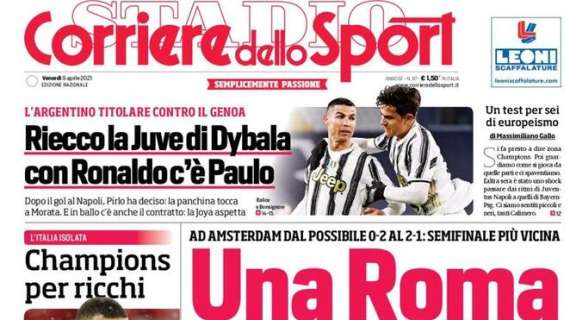 Il Corriere dello Sport in apertura: "Una Roma a reazione"