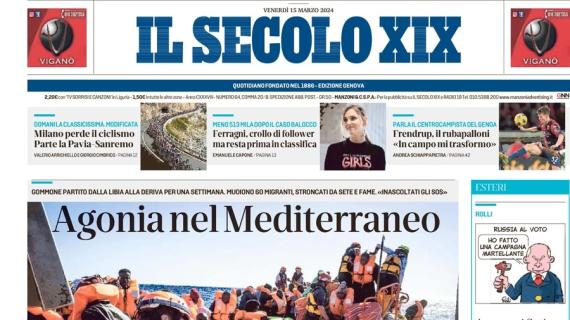 L'apertura de Il Secolo XIX è sul Genoa: "Frendrup, il rubapalloni: 'In campo mi trasformo'"