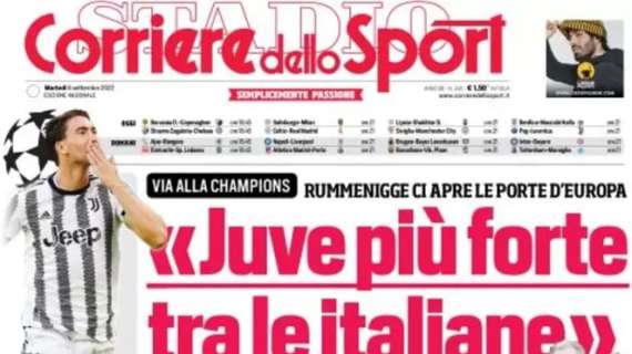 L'apertura del Corriere dello Sport: "Rummenigge: 'Juve più forte tra le italiane'"