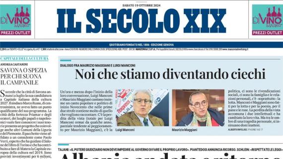 La prima pagina de Il Secolo XIX: "Genoa, il giorno della verità (anche per Gila)"