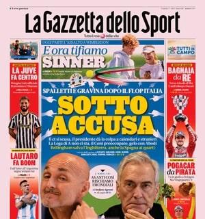 La Gazzetta dello Sport in prima pagina: "Flop Italia, Spalletti e Gravina sotto accusa"