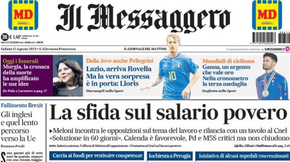 Il Messaggero apre sulle mosse della Lazio: "Dalla Juventus arrivano Rovella e Pellegrini"