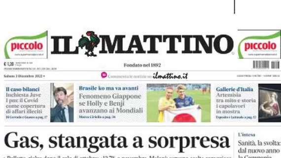 Il Mattino in prima pagina: "Inchiesta Juve. I pm: il Covid come copertura di affari illeciti" 