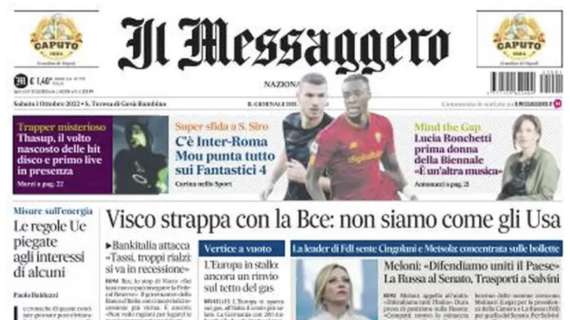 Il Messaggero: "C'è Inter-Roma: Mourinho punta tutto sui Fantastici 4"
