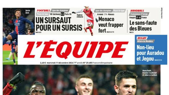 Altra vittoria del Brest in Champions League. L'Equipe lo celebra: "Granito rosso"