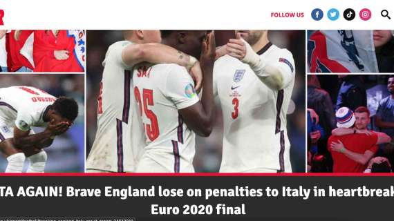 Italia campione d'Europa! L'apertura del Daily Star: "Not again"