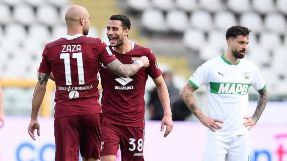Torino, Sassuolo ribaltato: una rimonta così non accadeva dal 1983 contro la Juventus