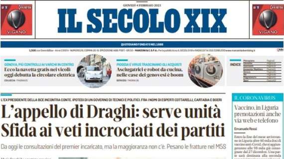Il Secolo XIX sulla Samp: "Cercasi grinta persa per strada. Il rischio è rivedere le Streghe"